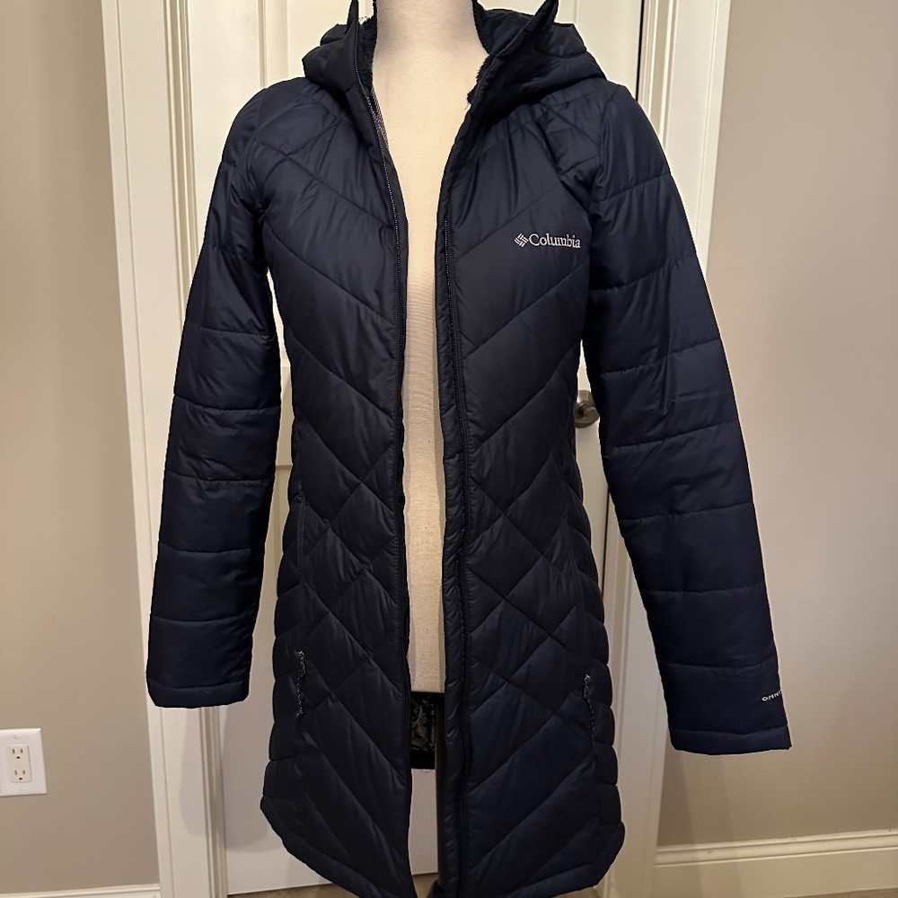 Columbia Women's Heavenly Hooded Jacket, size XS, color Collegiate Navy